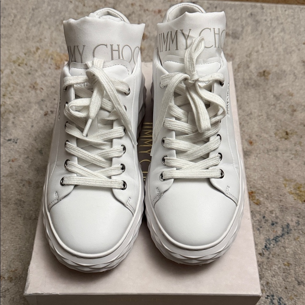 Jimmy Choo White High-Top Sneakers